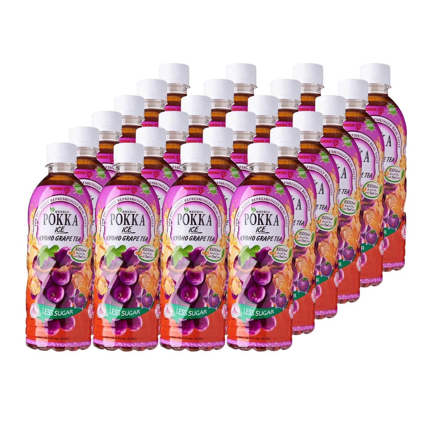 Pokka Ice Kyoho Grape Tea Less Sugar (500ml x 24) Case