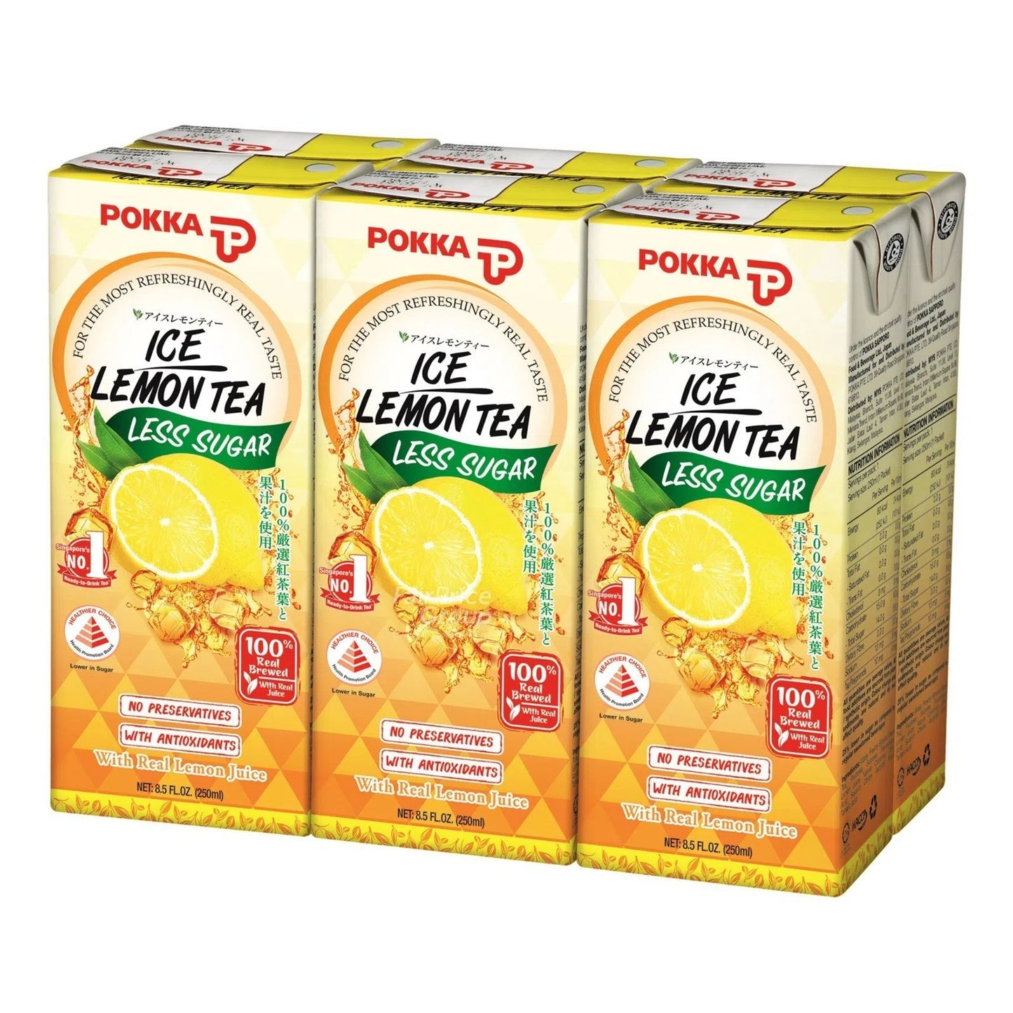 Pokka Ice Lemon Tea Less Sugar 250ml x 6s
