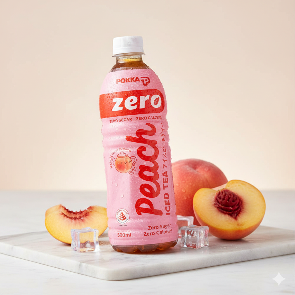 Pokka Ice Peach Tea ZERO SUGAR 500ML X 24