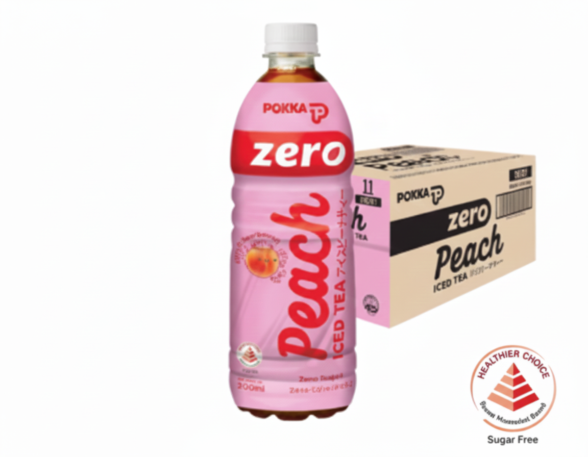 Pokka Ice Peach Tea ZERO SUGAR 500ML X 24