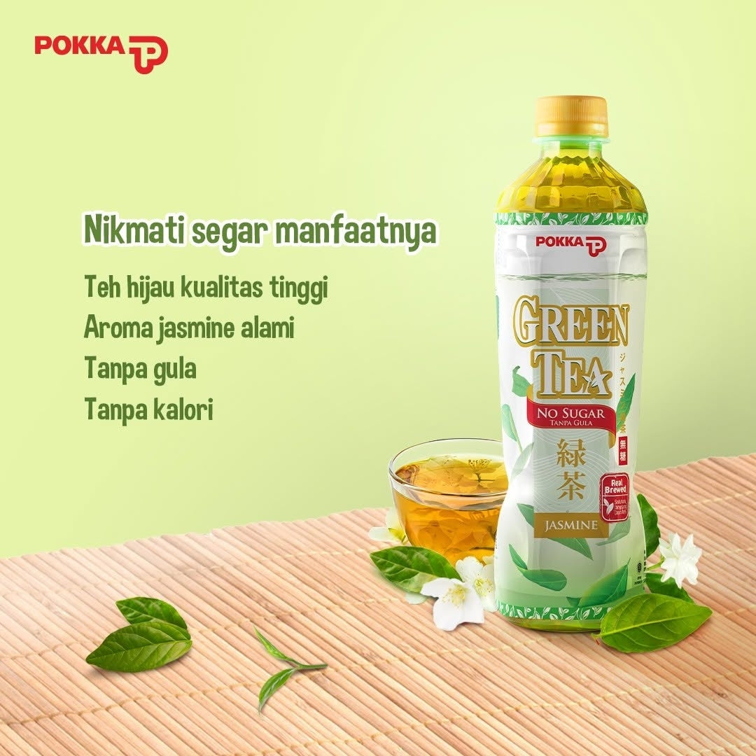 Pokka Jasmine Green Tea No Sugar (500ml - Single Bottle)