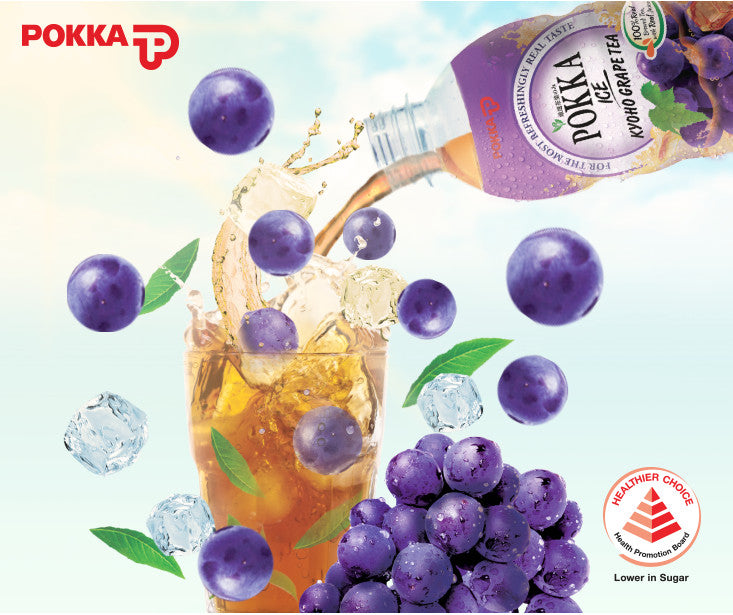 Pokka Ice Kyoho Grape Tea Less Sugar (500ml x 24) Case