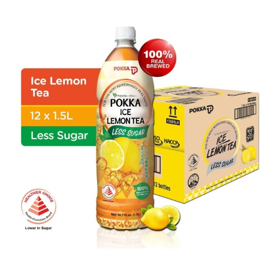 Pokka Ice Lemon Tea Less Sugar (1.5L x 12) Carton