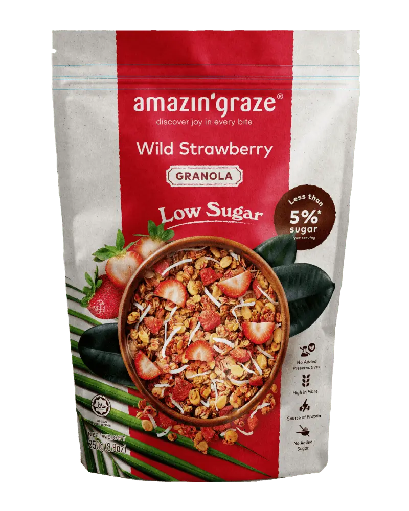 Amazin' Graze Granola Low Sugar Wild Strawberry 250G x 15