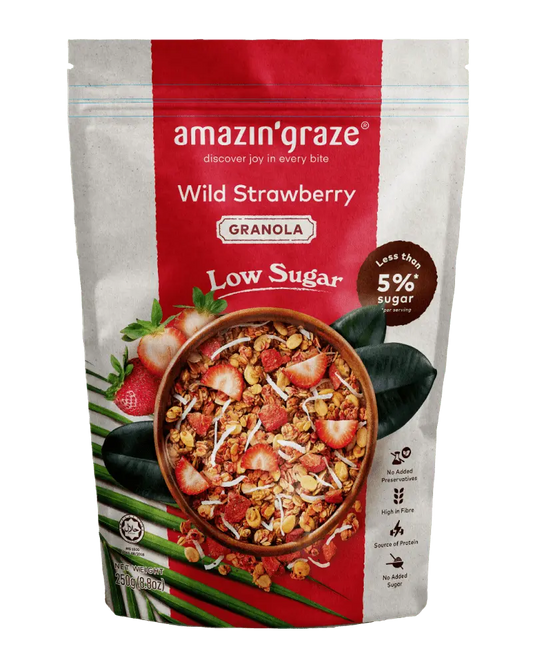 Amazin' Graze Granola Low Sugar Wild Strawberry 250G x 15