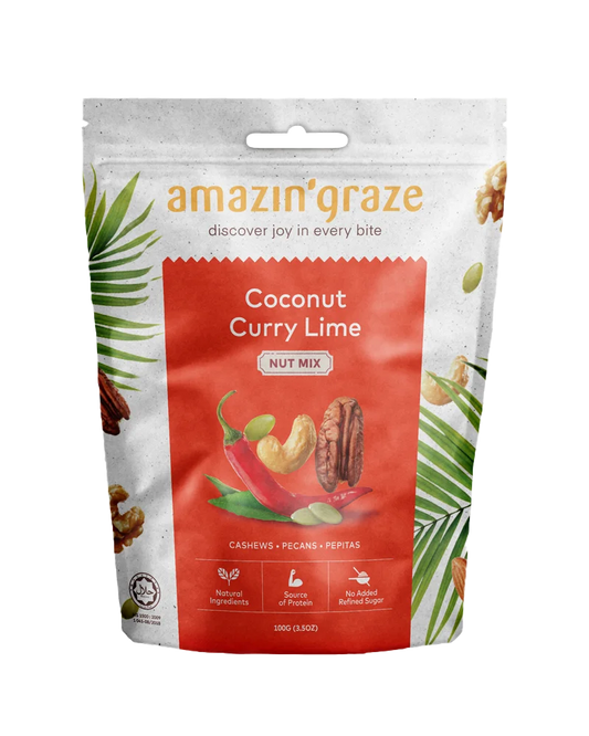 Amazin' Graze Nut Mix Coconut Curry Lime 100g x 20s