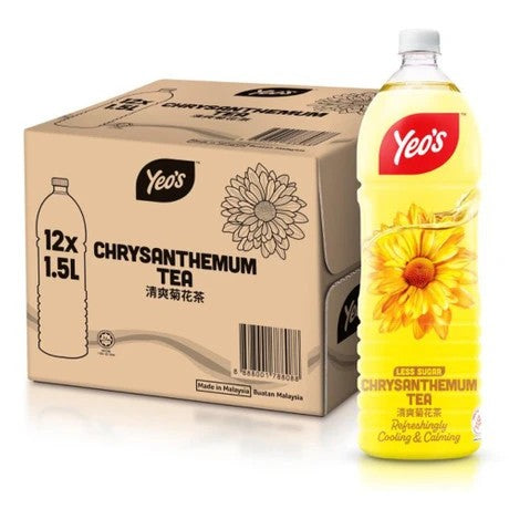 Yeo's Chrysanthemum Tea Less Sugar (1.5L x 12 Bottles) Carton