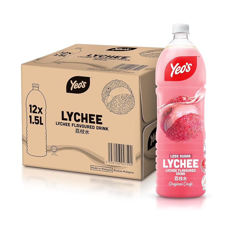 Yeo's Lychee Less Sugar (1.5L x 12)