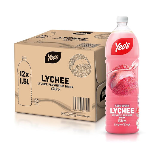 Yeo's Lychee Less Sugar (1.5L x 12)