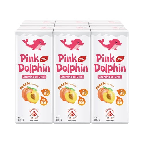 Yeo's Pink Dolphin Flavoured Vitaminised Drink - Peach