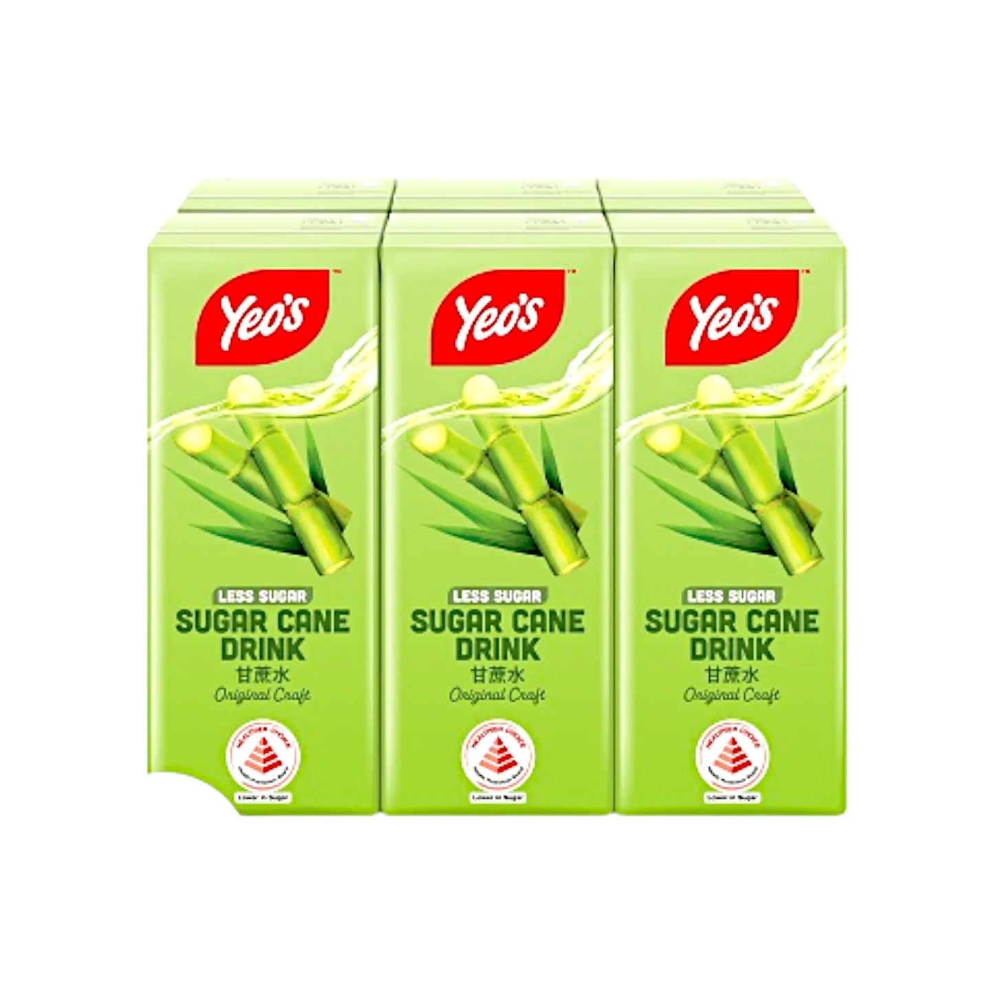 Yeo's Sugar Cane Less Sugar 6 x 250ml