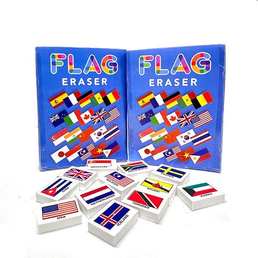 Flag Erasers (48 pcs/box)